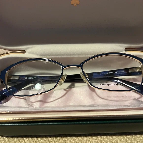 Kate Spade Blue Half-Rim Glasses with Case NWOT - Picture 6 of 9